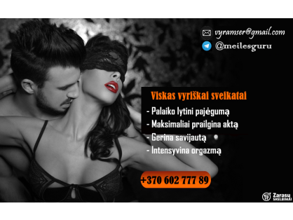  Potencijos stiprinimui vyrams Erekcijai Vilniuje ir visoje L
